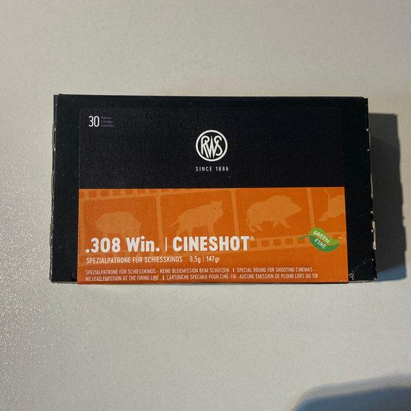 RWS Cineshot, .308Win 9,5 g / 147 grs, 30 Stück *Blei*